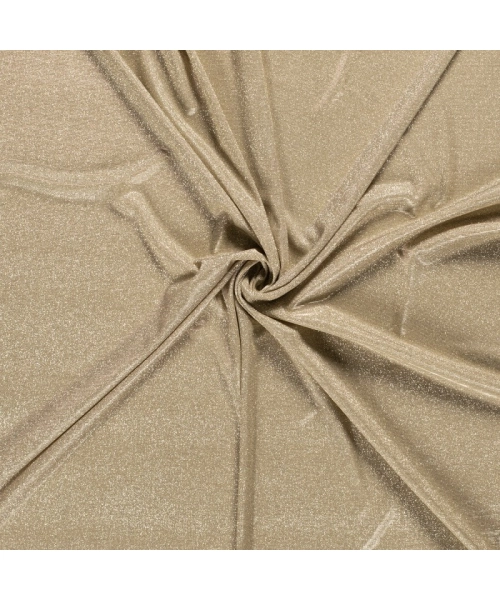 Elastyczna dzianina Jersey Brokat na sukienki - kolor beżowy